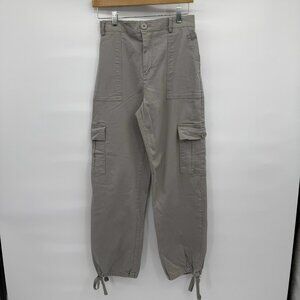 Lepunuo Women’s Cargo Pants Small Y2K Cotton Blend Relaxed Fit Tie Ankle